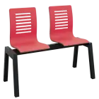 CARMEN 2, dřevěná lavice do čekárny, 2-sedák, liči, kostra černá